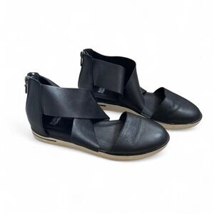 Eileen Fisher Carver Washed Leather Sneaker Sandal black size 8.5